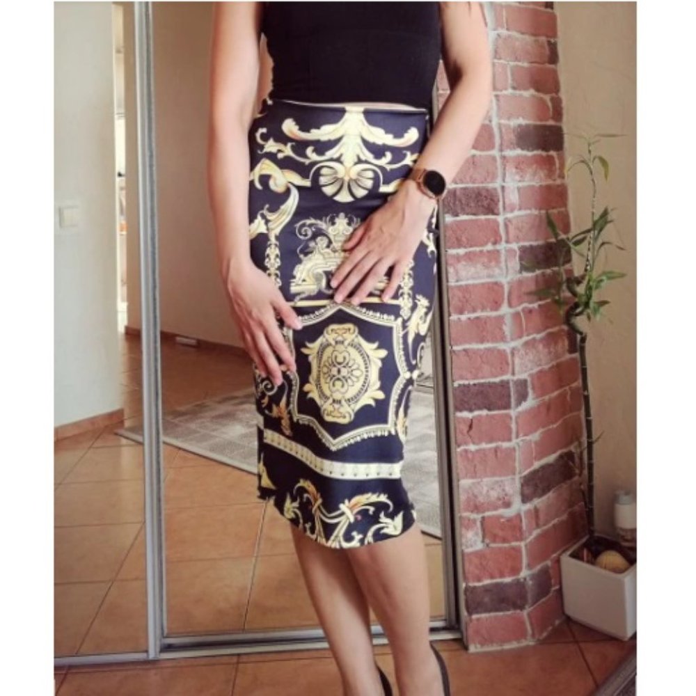 European Baroque Style Pencil Skirt